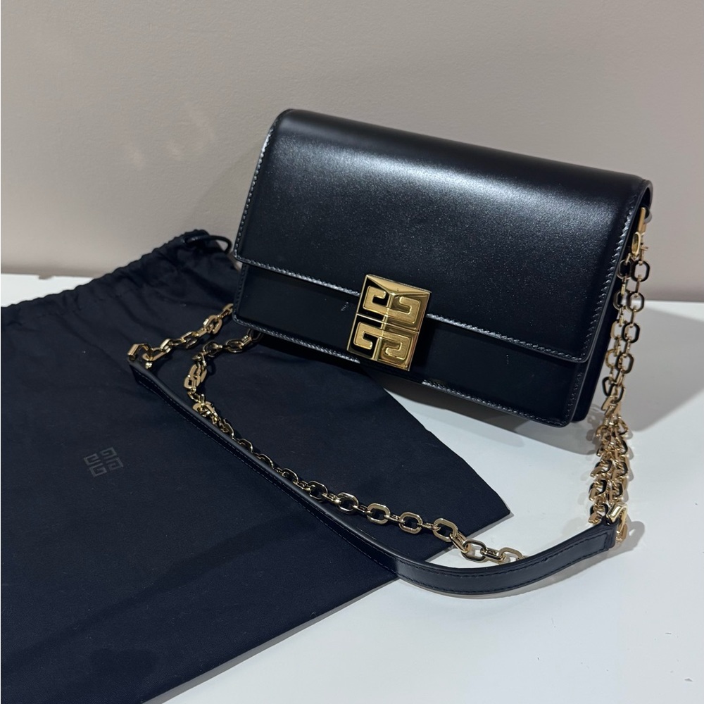 Givenchy Small 4G Crossbody Black Cow Leather Chain Bag